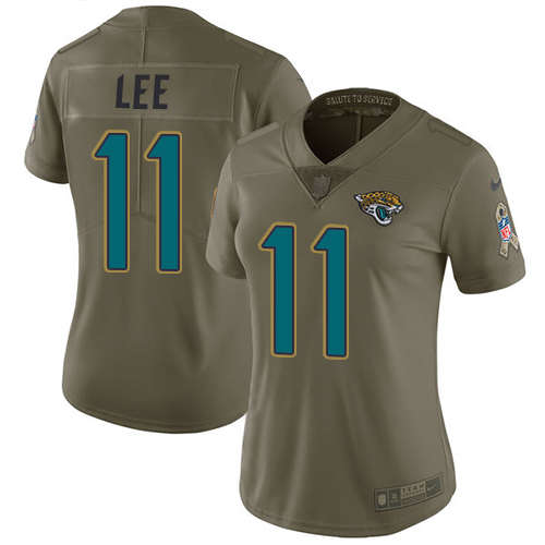 Nike Jacksonville Jaguars #11 Marqise Lee Olive Women Stitched NFL Limited 2017 Salute to Service Jersey->women nfl jersey->Women Jersey